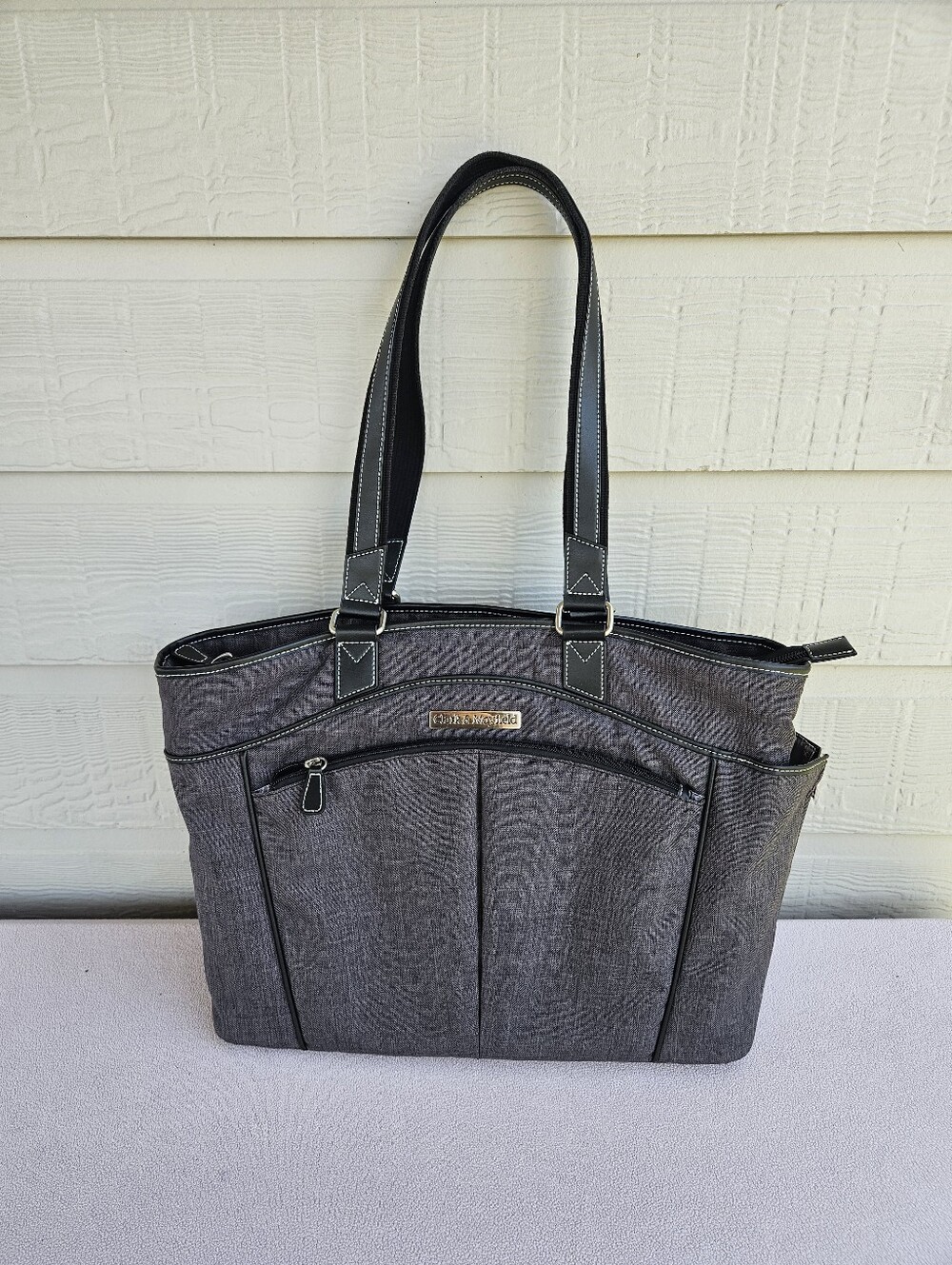 Clark & Mayfield Reed Laptop 17.3" Bag Purse Slate Black Grey Travel Carry-On